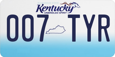 KY license plate 007TYR