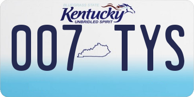 KY license plate 007TYS