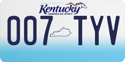 KY license plate 007TYV