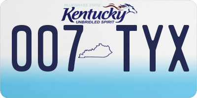 KY license plate 007TYX