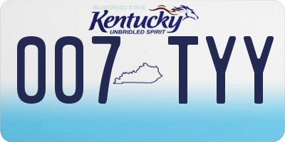 KY license plate 007TYY