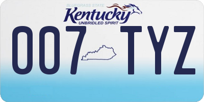KY license plate 007TYZ