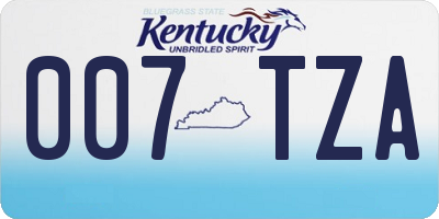 KY license plate 007TZA