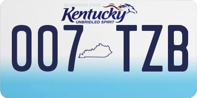 KY license plate 007TZB