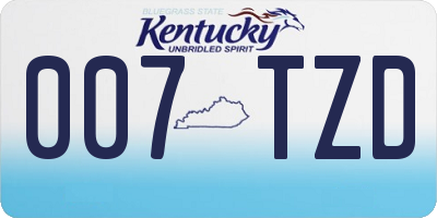 KY license plate 007TZD