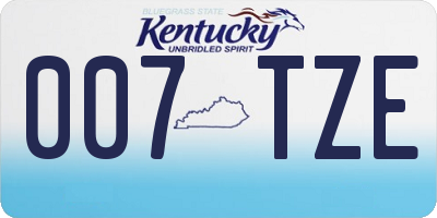 KY license plate 007TZE