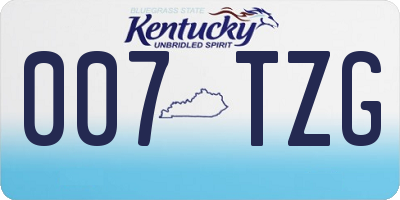 KY license plate 007TZG