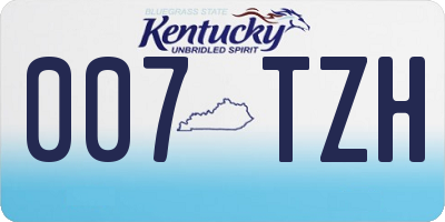 KY license plate 007TZH