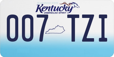 KY license plate 007TZI