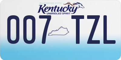 KY license plate 007TZL