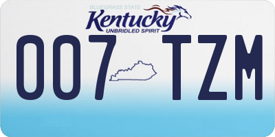 KY license plate 007TZM