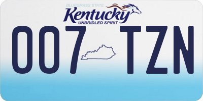 KY license plate 007TZN