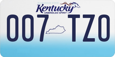 KY license plate 007TZO
