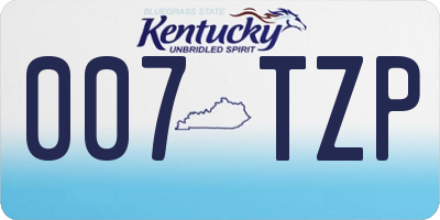 KY license plate 007TZP