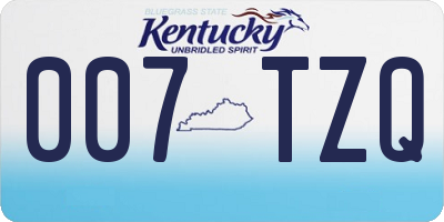 KY license plate 007TZQ