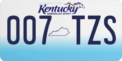 KY license plate 007TZS