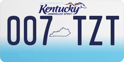 KY license plate 007TZT