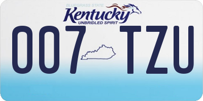 KY license plate 007TZU