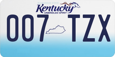 KY license plate 007TZX