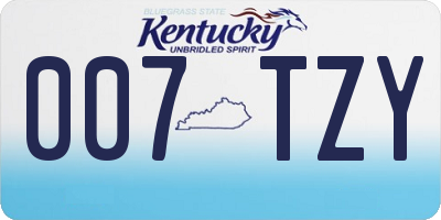 KY license plate 007TZY