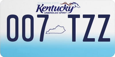 KY license plate 007TZZ