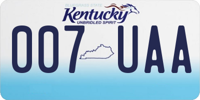 KY license plate 007UAA