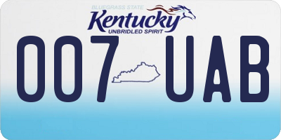 KY license plate 007UAB