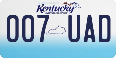 KY license plate 007UAD