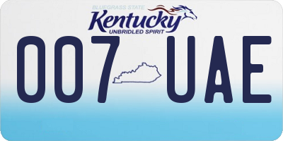 KY license plate 007UAE
