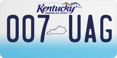 KY license plate 007UAG