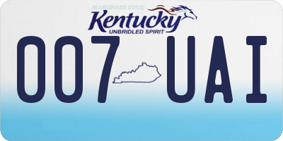 KY license plate 007UAI