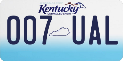 KY license plate 007UAL