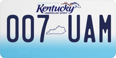 KY license plate 007UAM