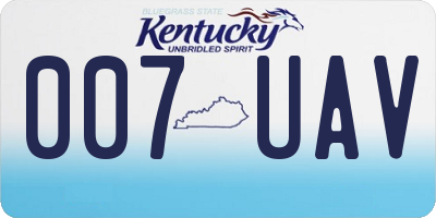 KY license plate 007UAV