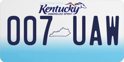 KY license plate 007UAW