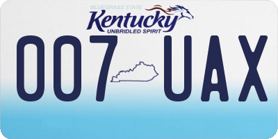KY license plate 007UAX