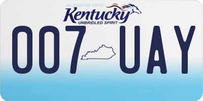 KY license plate 007UAY