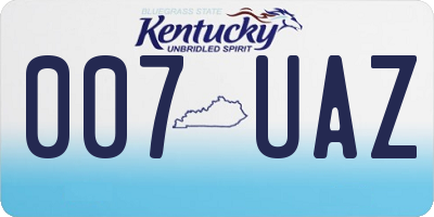 KY license plate 007UAZ