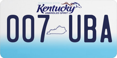 KY license plate 007UBA