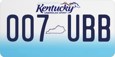 KY license plate 007UBB