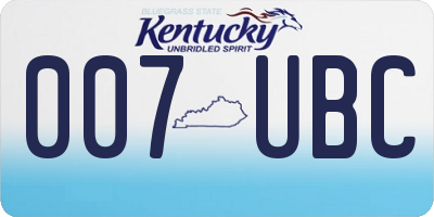 KY license plate 007UBC