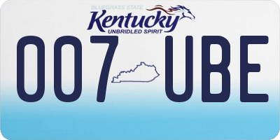 KY license plate 007UBE