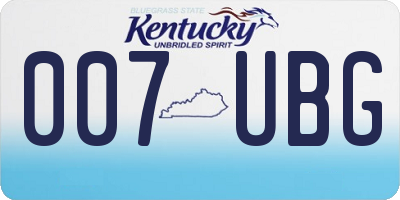 KY license plate 007UBG