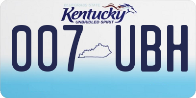 KY license plate 007UBH