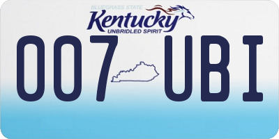 KY license plate 007UBI