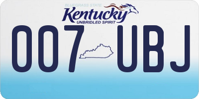 KY license plate 007UBJ