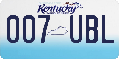 KY license plate 007UBL