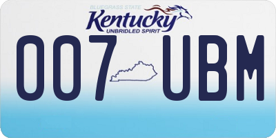 KY license plate 007UBM