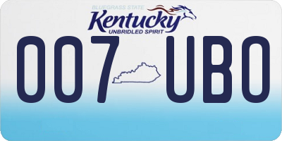 KY license plate 007UBO