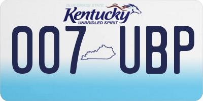 KY license plate 007UBP